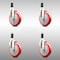 Service Caster 5 Inch 316SS Red Polyurethane Swivel 1-1/4 Inch Expanding Stem Caster Set SCC SCC-SS316EX20S514-PPUB-RED-114-4 - alternate 4